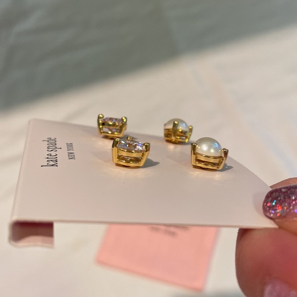 NWT Kate Spade “Rise and Shine” earrings with pink drawstring bag - Picture 9 of 13